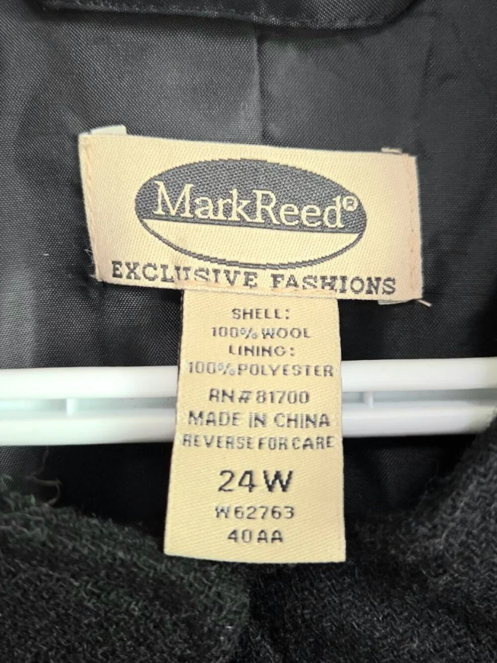 Vintage Mark Reed Wool Blazer/Jacket – Size 24W – China – Black 🖤🧥